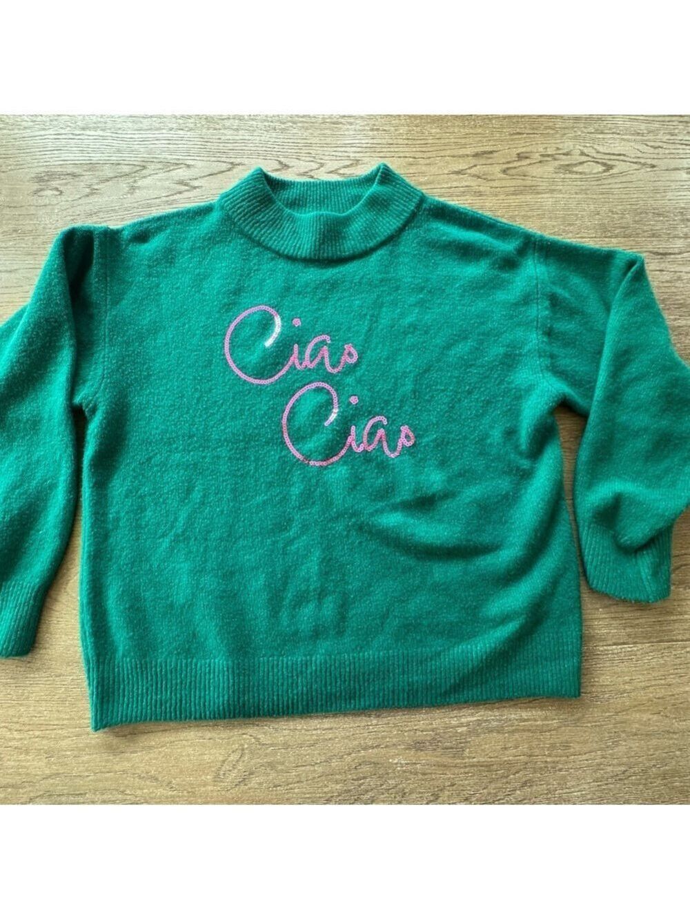 Green Sweater with Ciao Ciao Design - Picture 2 of 10